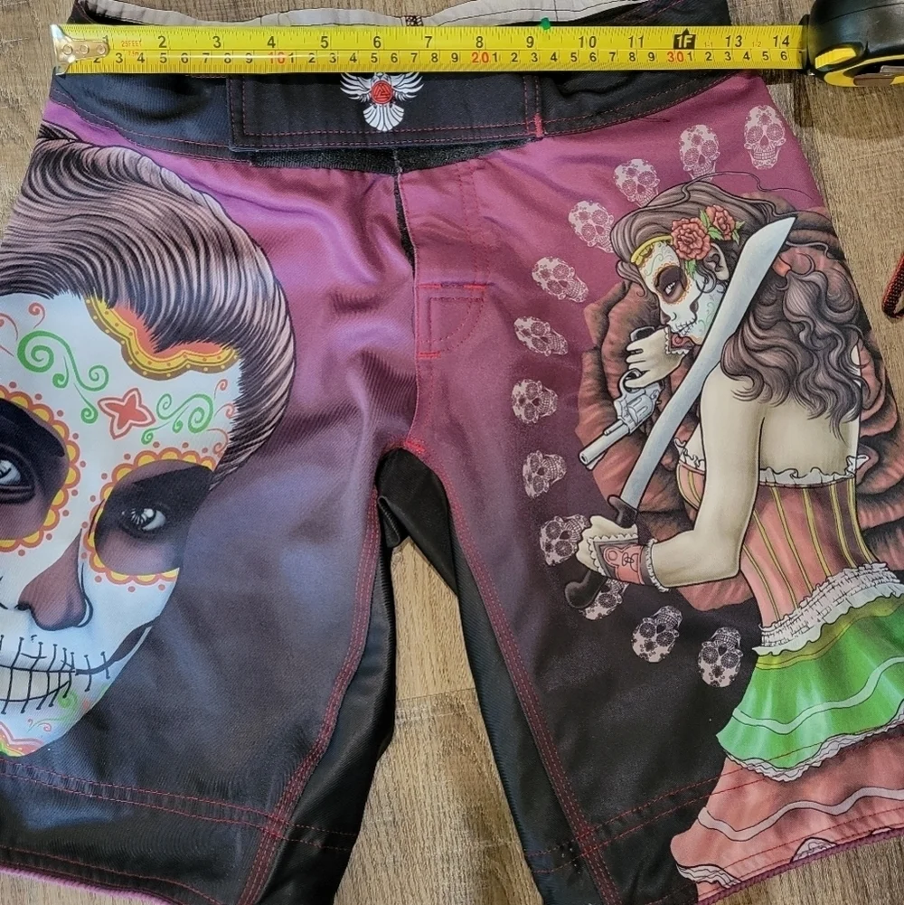 RAVEN Colorful Day of the Dead Board Shorts